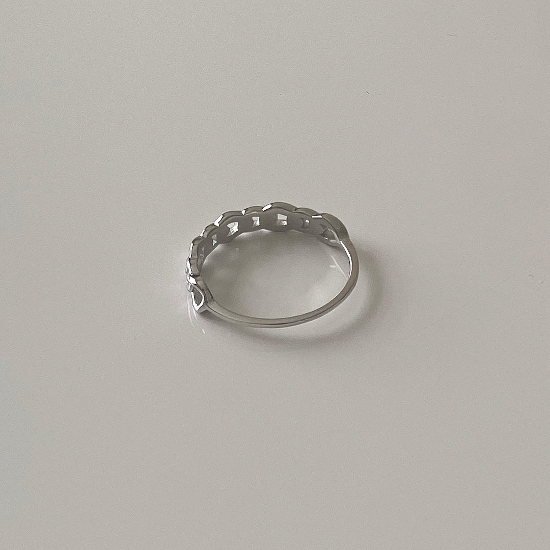 Back view of Half Chain Ring in 925 Sterling Silver with Rhodium Plating